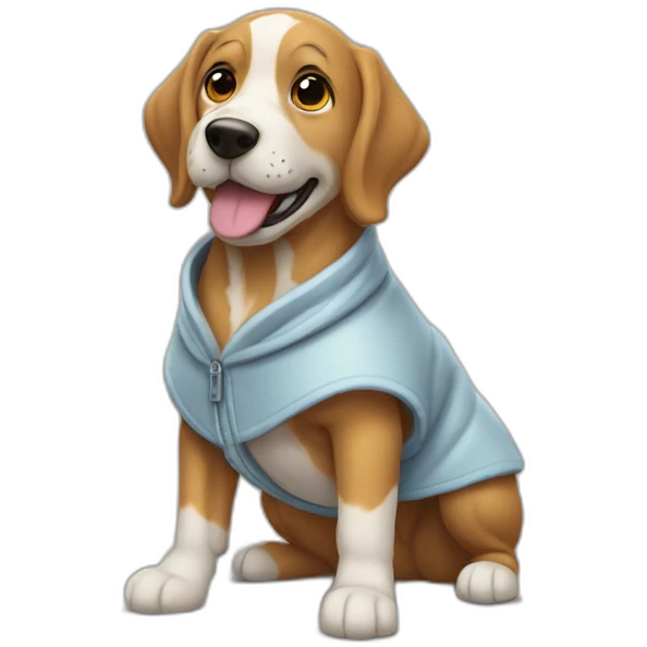 perro con un abrigo puesto emoji