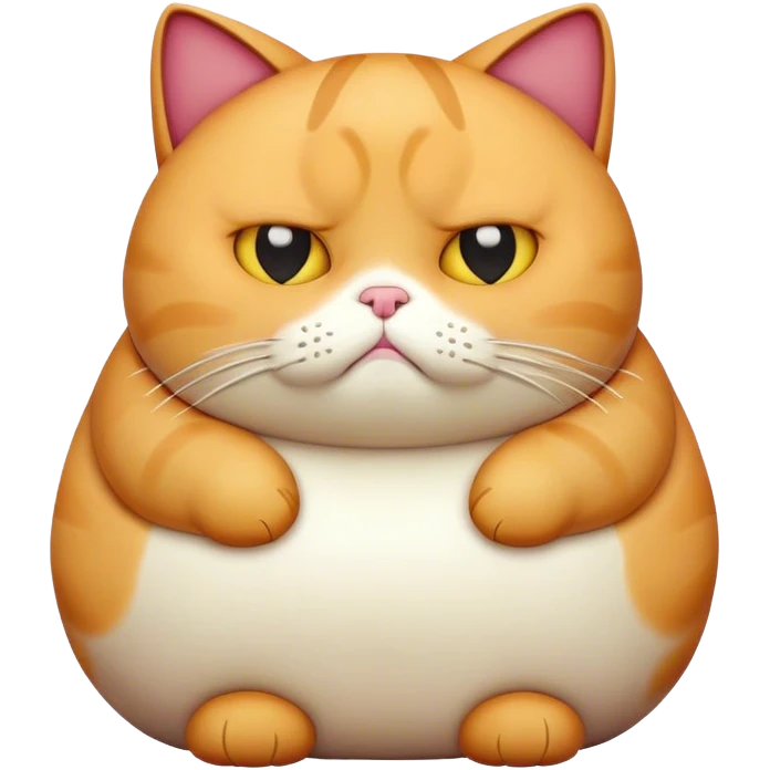 Sad fat cat emoji