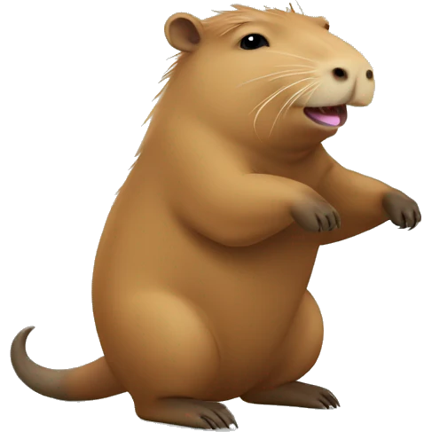 A capybara celebrating emoji
