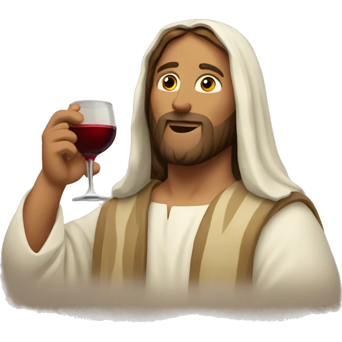 Jesus drinking wine emoji