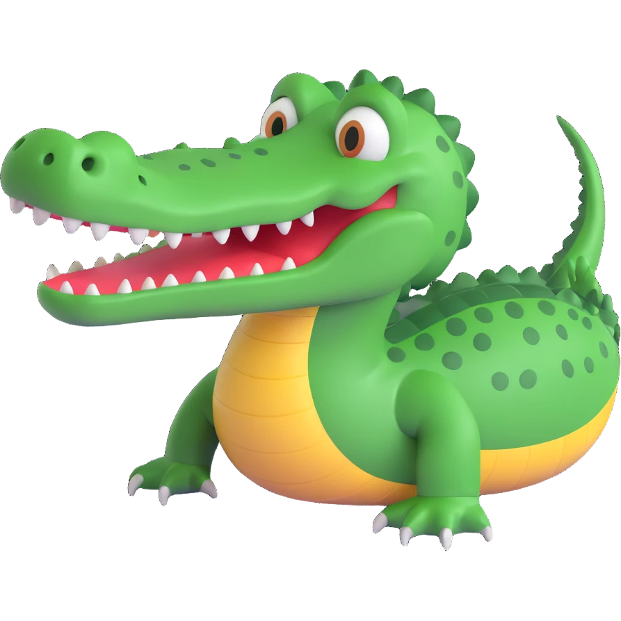 A green crocodile emoji