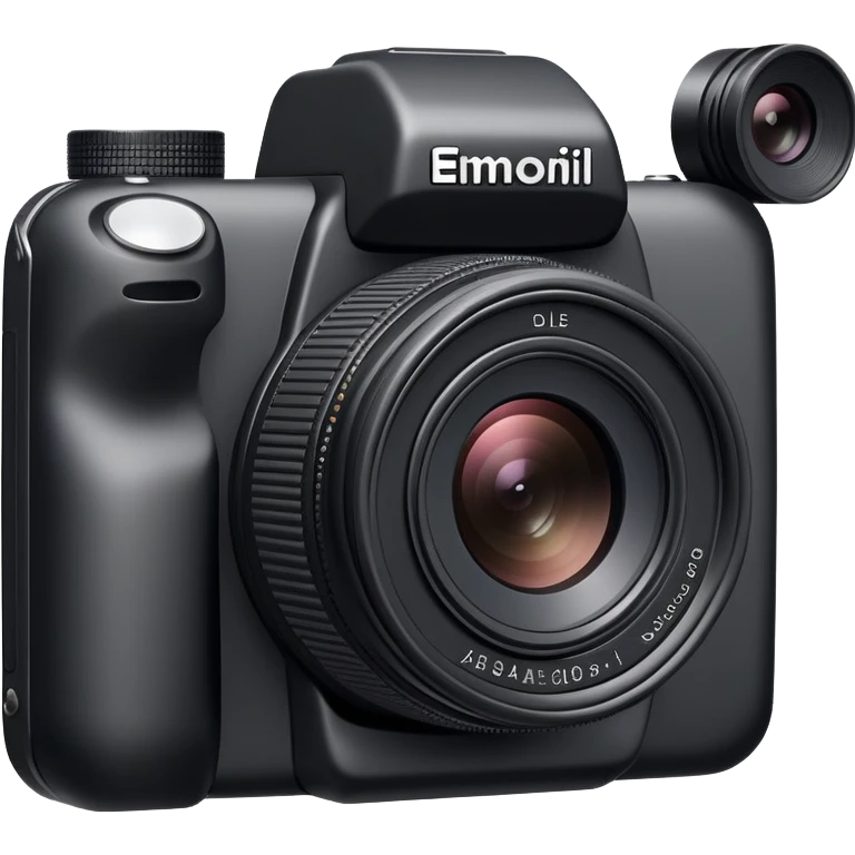 Ultra minimal camera, extremely simplified DSLR, just basic rectangular shape with tiny lens, absolute minimal detail emoji