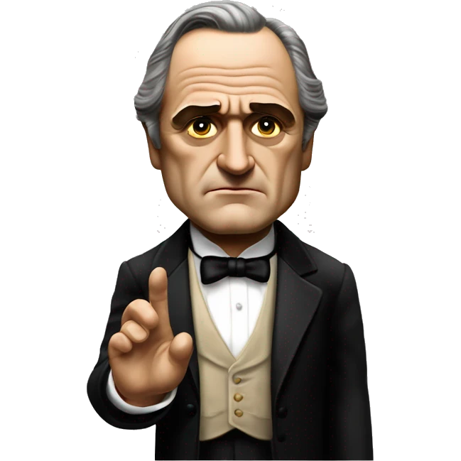 Vito Corleone from the movie "The Godfather" shows "class" with his right hand emoji