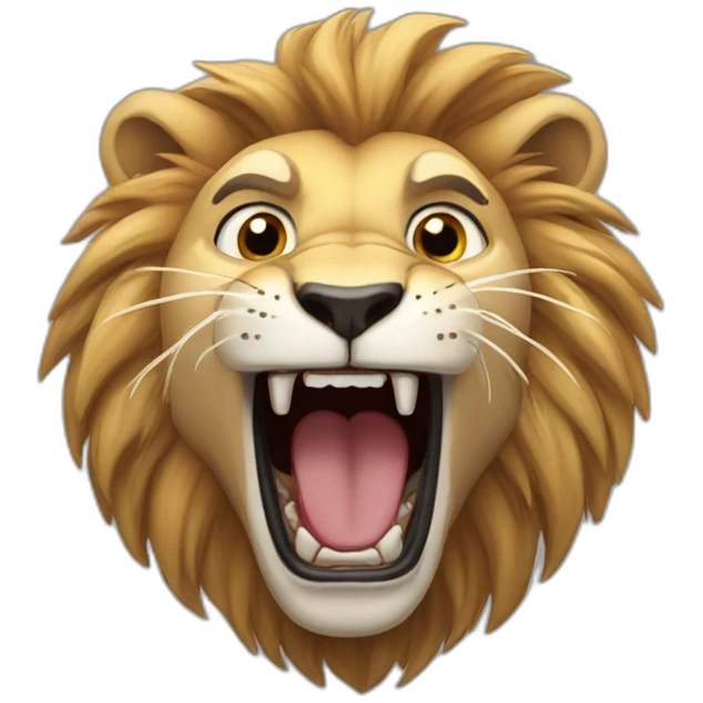Lion screaming emoji