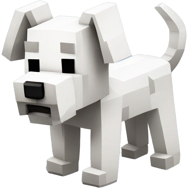White Minecraft Dog emoji