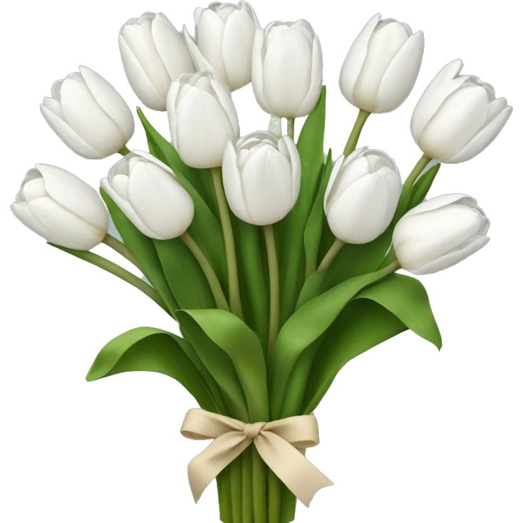 white tulip bouquet  emoji
