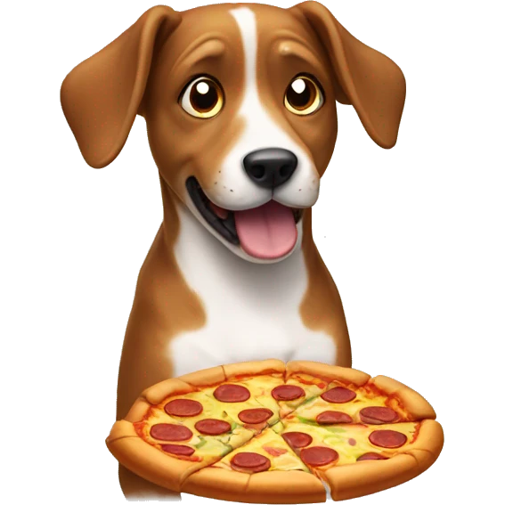 Dog eating pizza emoji