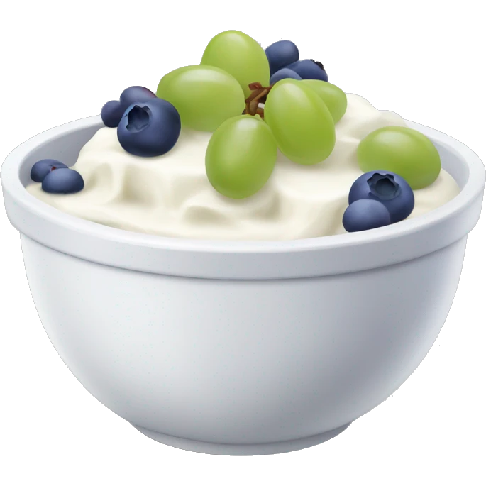 yoghurt bowl with grapes and blueberries emoji