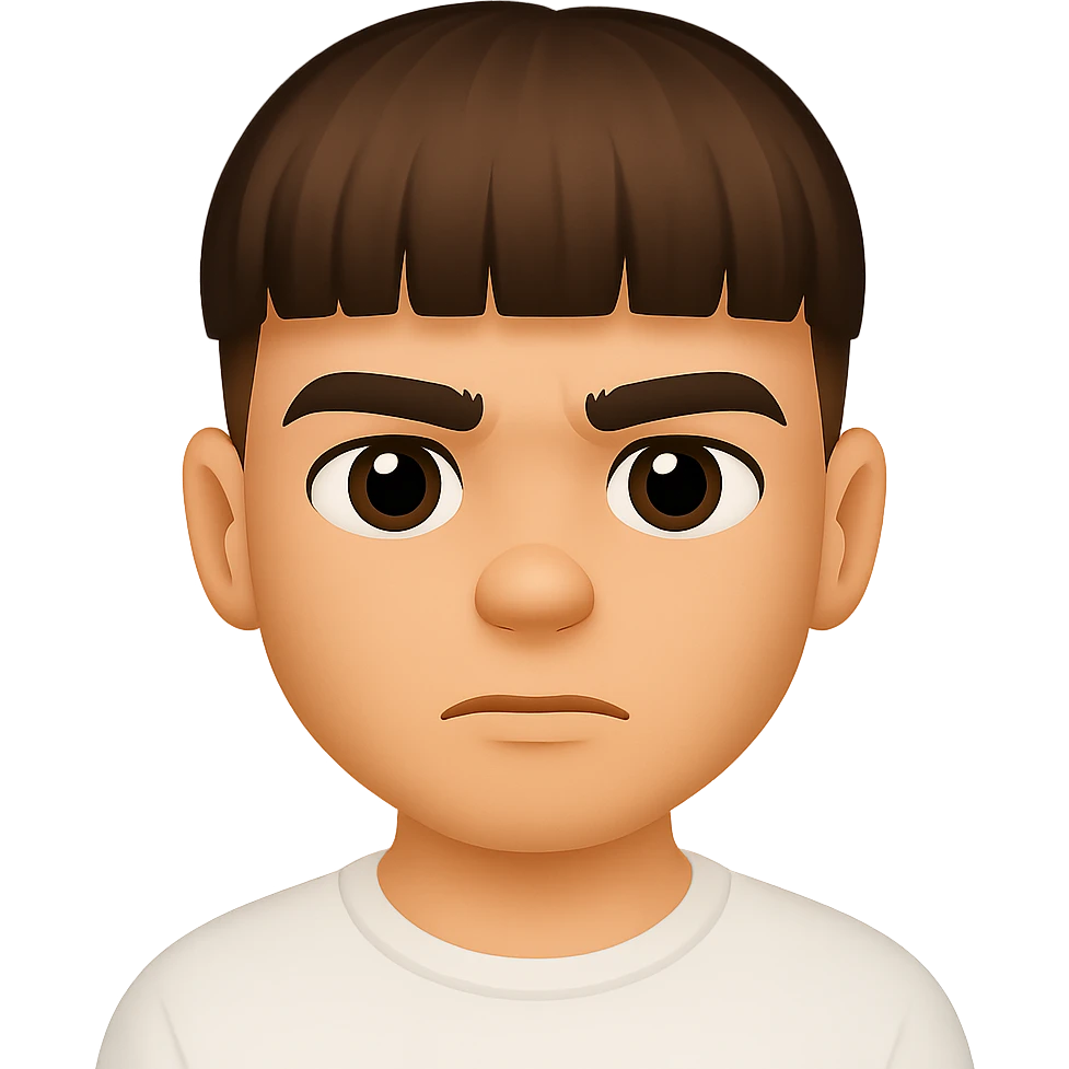 Create an emoji portrait of the person in the reference image in a style that closely resembles Apple emojis, with no background. The style should be clean, simple, and colorful like Apple emojis. emoji