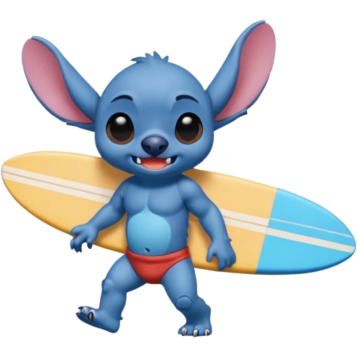 Stitch walking on the beach emoji