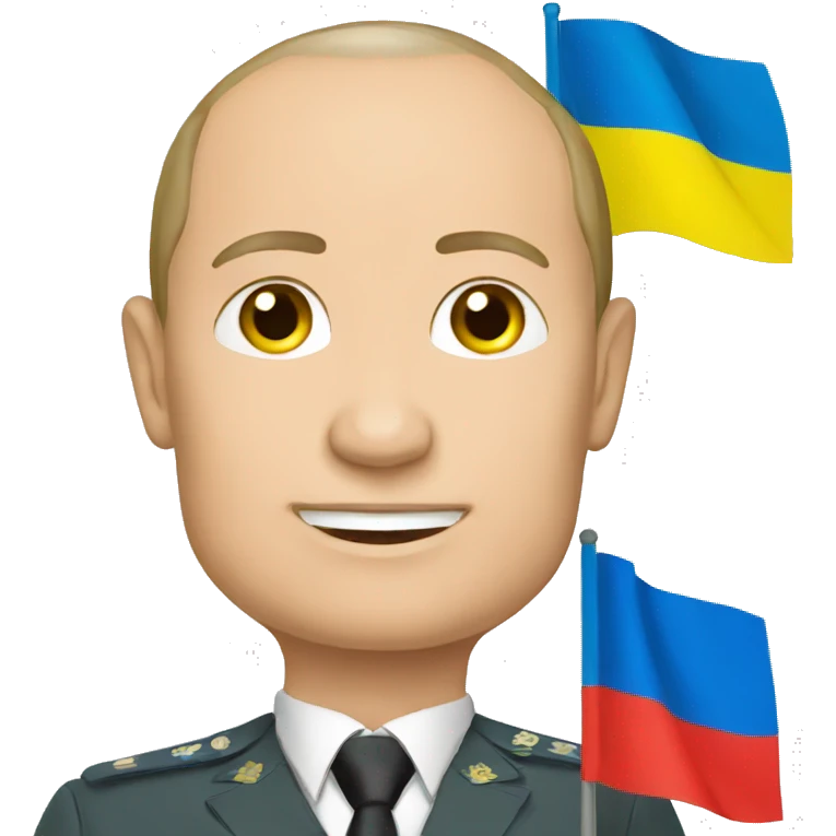 putin with Ukrainian flag emoji