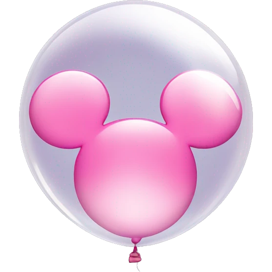 Micky Mouse ears icon pink balloon inside a clear balloon emoji