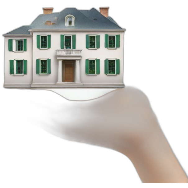 € bill in a hand with home in the background emoji
