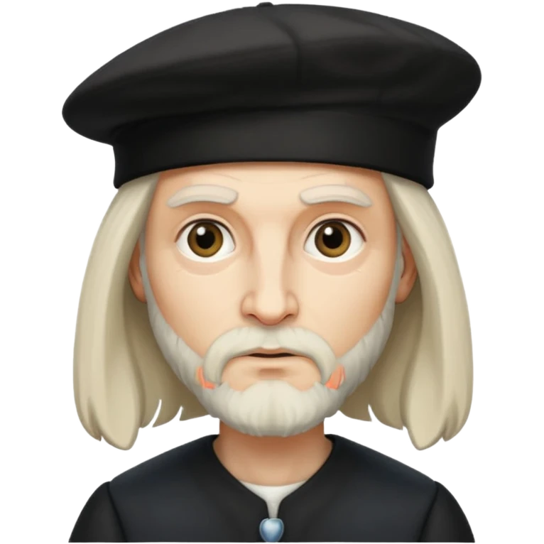 Leonardo da Vinci wear black berret hat emoji
