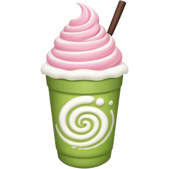 Matcha take away pink foam emoji