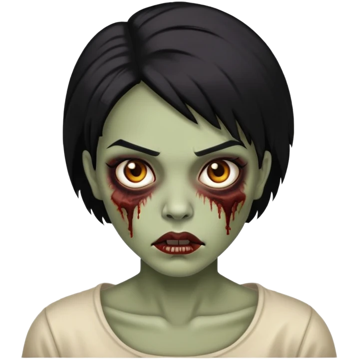 Crie um emoji zumbi, sou mulher, tenho black power e olhos castanhos  emoji