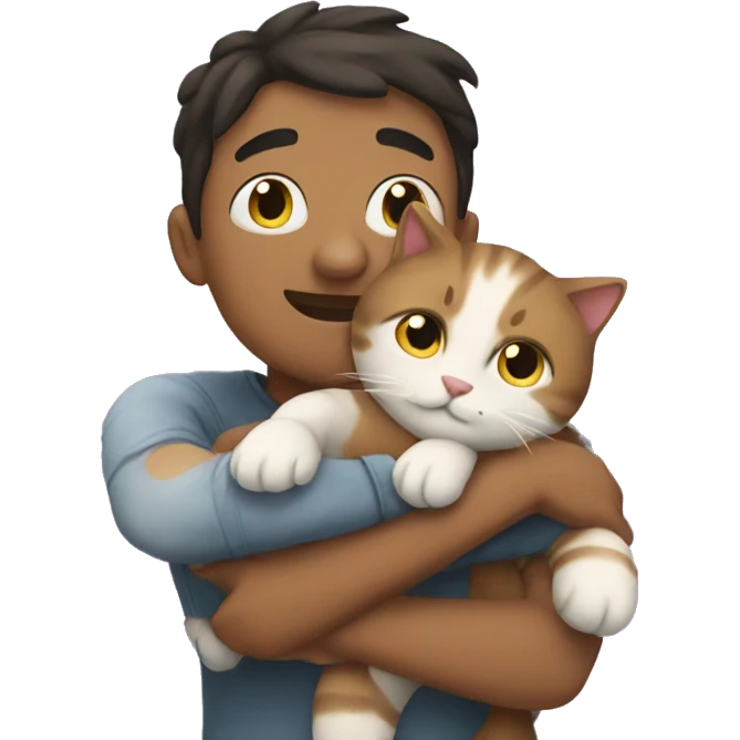 The person who hugged the cat emoji