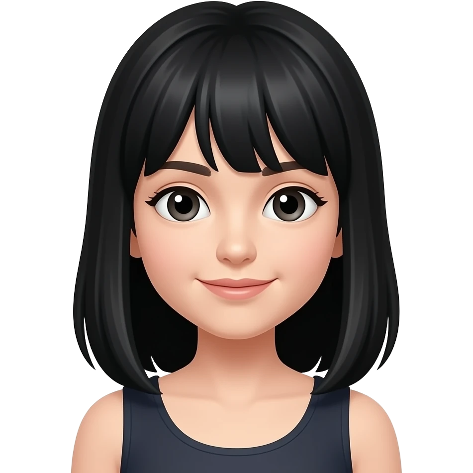 menina cabelo preto emoji
