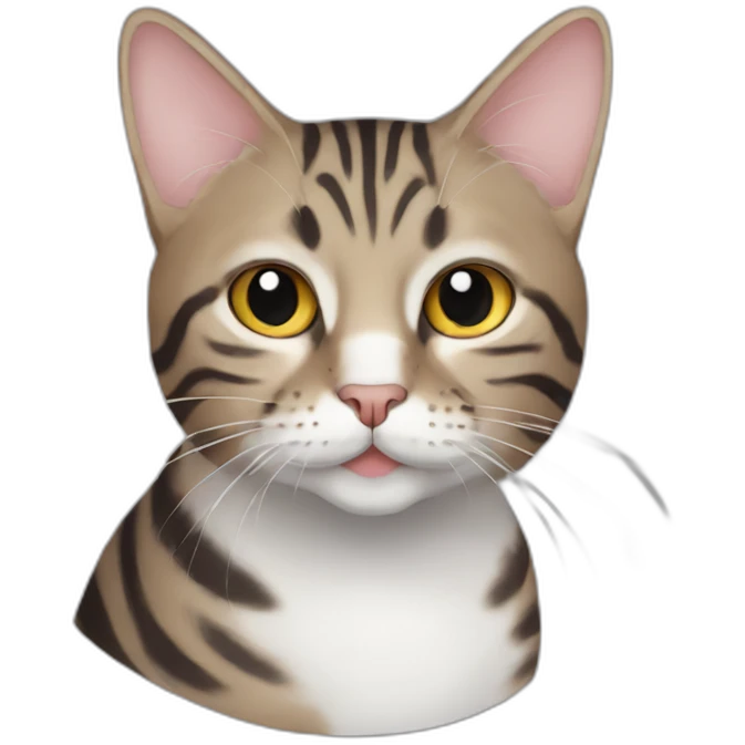 european cat with pinstripe tabby color emoji