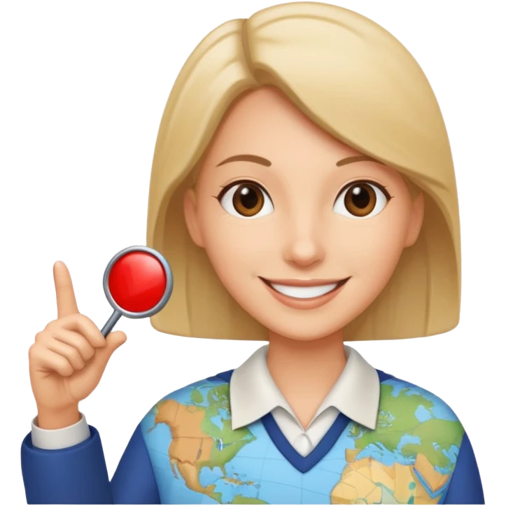 Teacher with map emoji