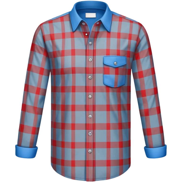 Red shirt with blue and gray checkered long sleeves emoji