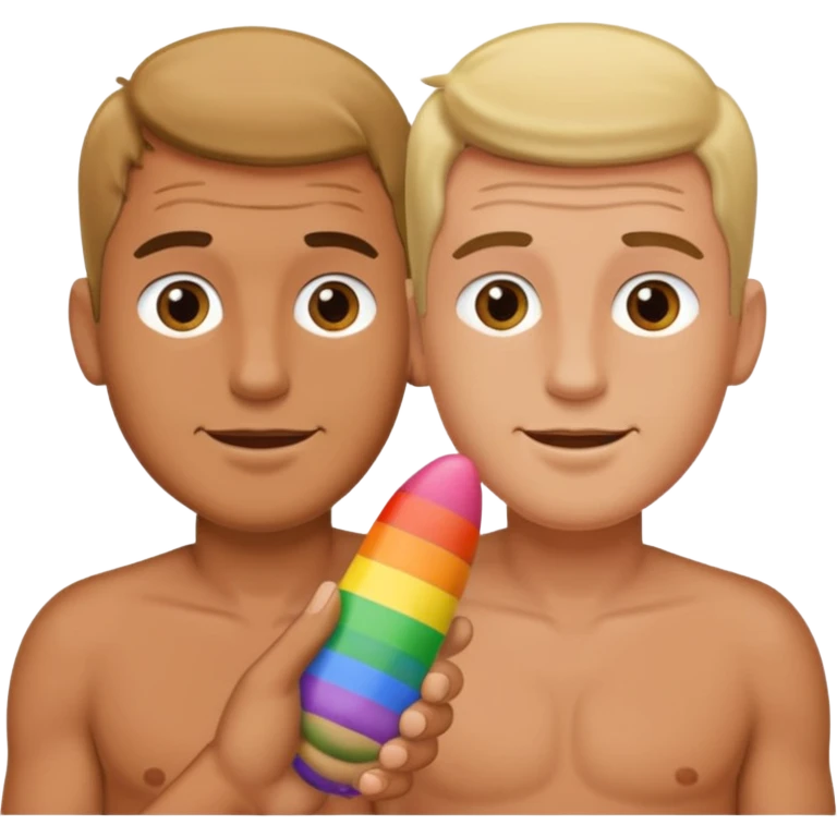 Gay guys stroking a dick emoji