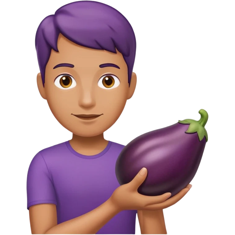Eggplant with a person holding it emoji