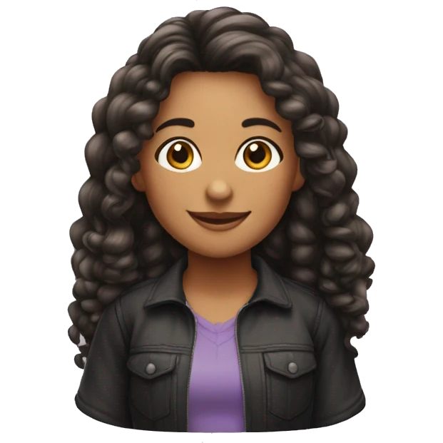 Menina gordinha com. Cabelos pretos e. Longos sorrindo emoji