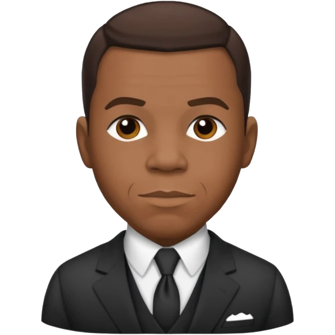Booker T. Washington with dark brown hair emoji