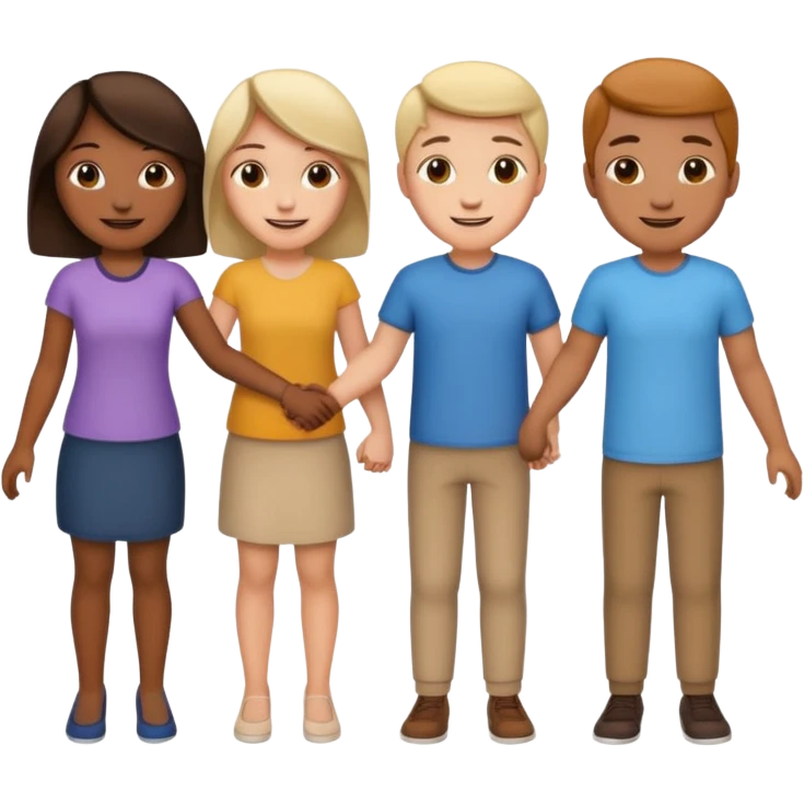five people holding hands in a circle emoji