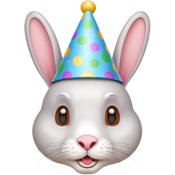 rabbit wearing party hat emoji