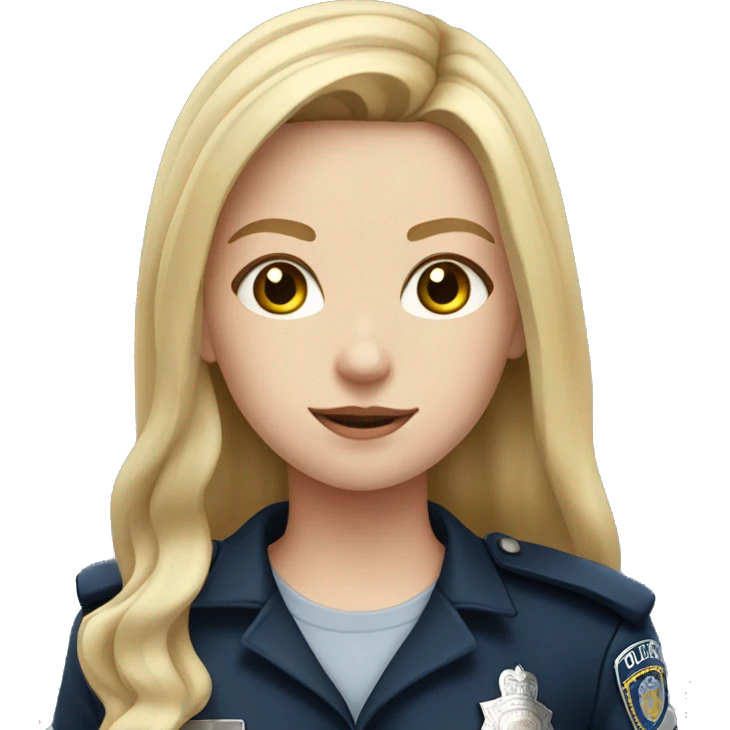 Pale girl with long blonde hair in police uniform  emoji
