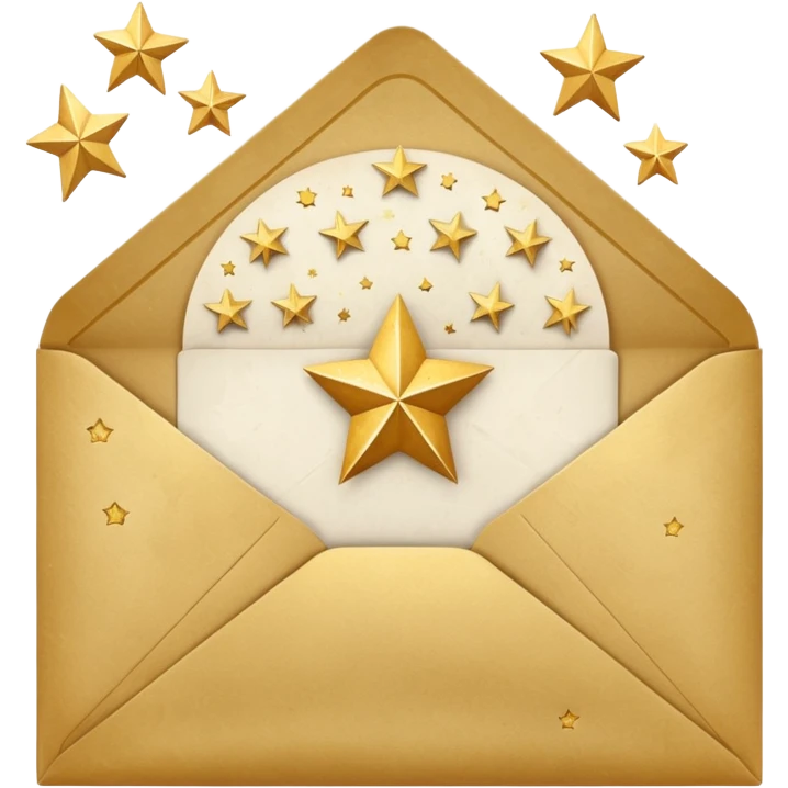a beautiful old vintage  starry envelope white background emoji