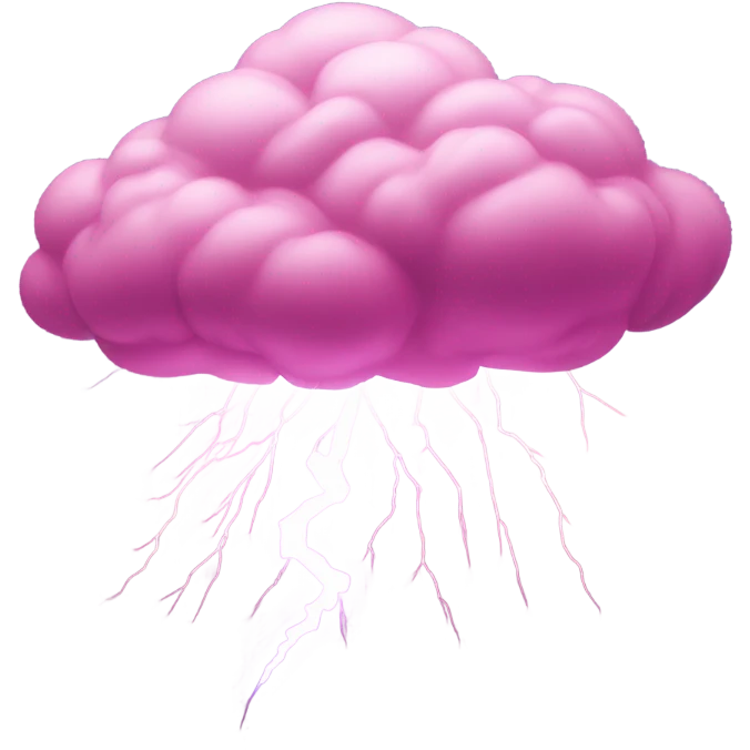 Pink thunderstorm cloud  emoji