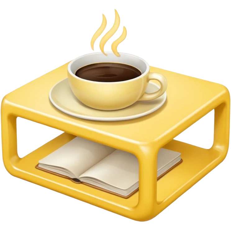 light yellow coffe table, coffee on top
 emoji