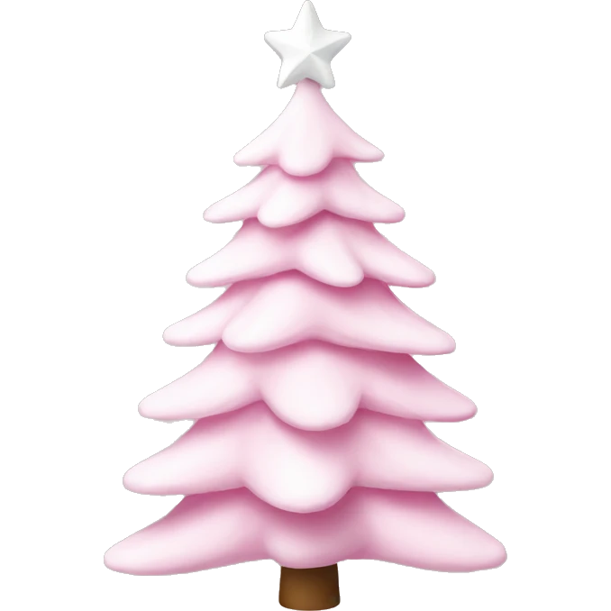 Pink white Christmas tree  emoji