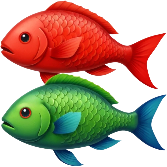 Red Fish Loves The Green Fish emoji