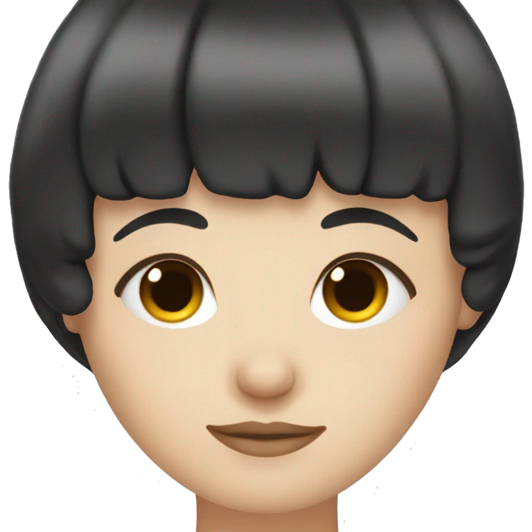 white girl sleeping black hair and bangs emoji