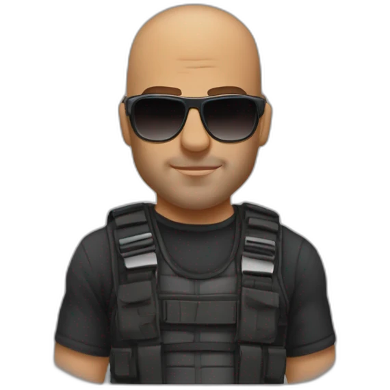 Dominic Toretto avec des lunettes de soleil emoji
