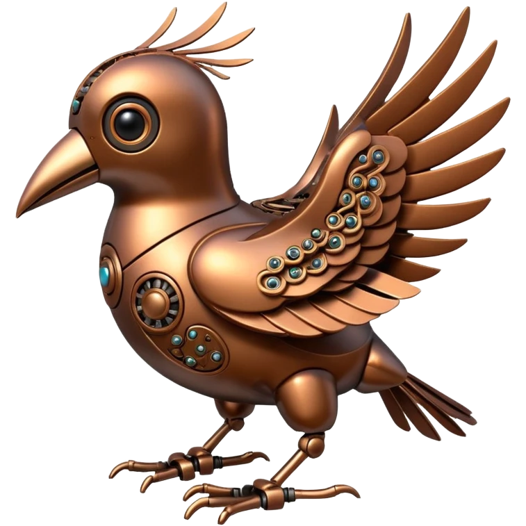bronze robotic bird emoji