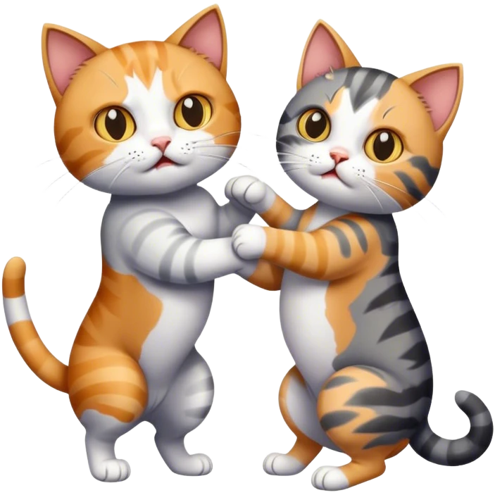 Two cats fighting  emoji