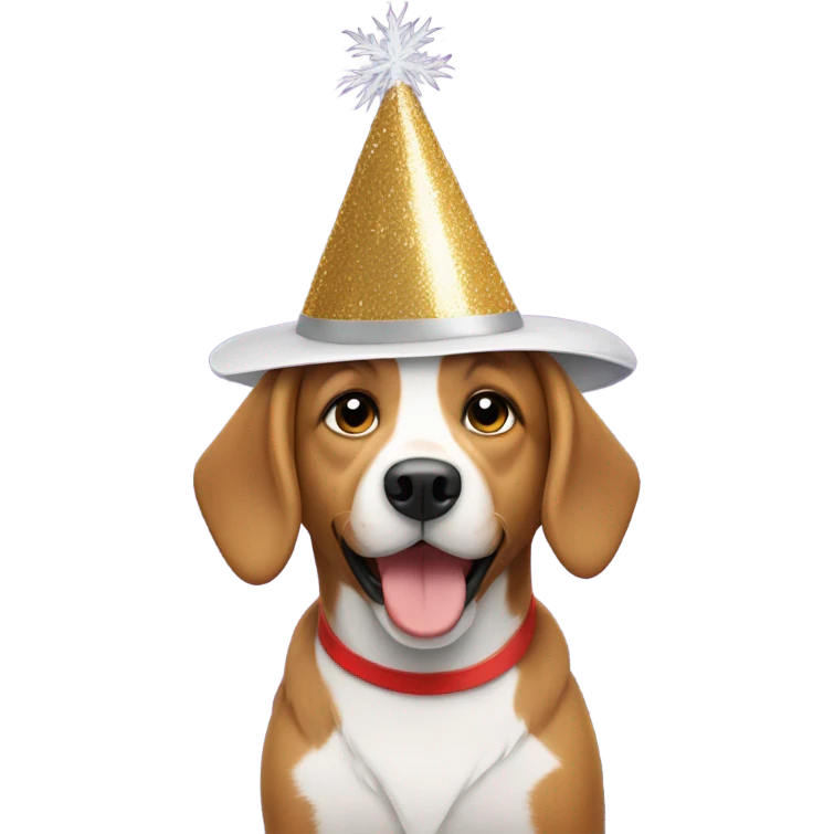 Dog with new year hat emoji