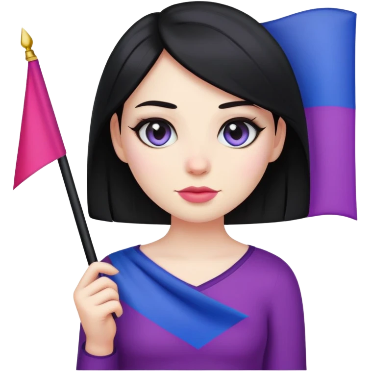 iphone emoji of an emo girl with bisexual flag emoji