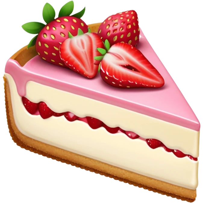 slice of strawberry cheesecake emoji
