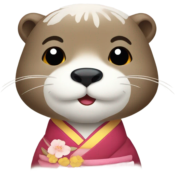 a otter face wearing traditional korean hanbok emoji