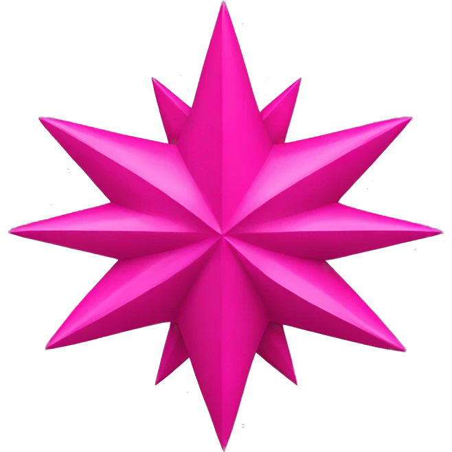 estrella plana con puntas redonda de color rosa fucsia emoji