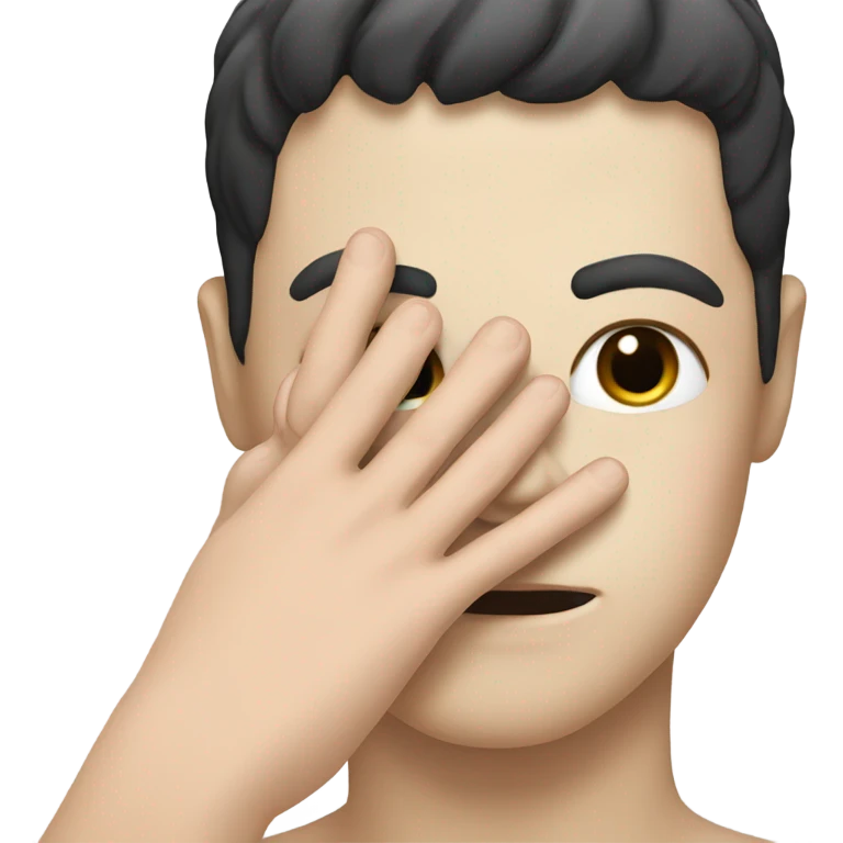Head rub with white hands on black head emoji