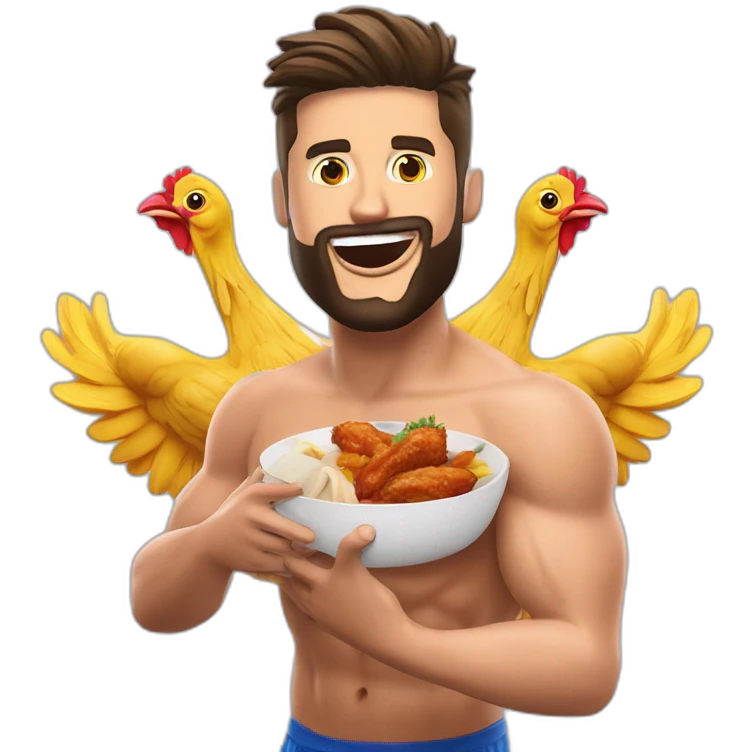 Olivier Giroud qui mange des chiken wings emoji