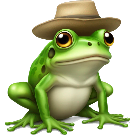 Frog with hat emoji