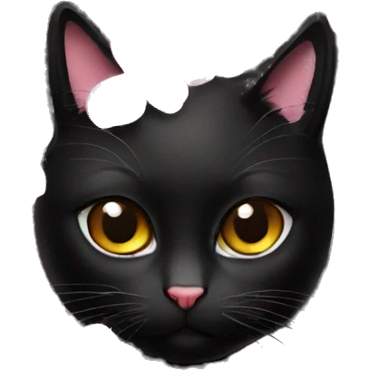 Cherry blossom flowers black cat  emoji